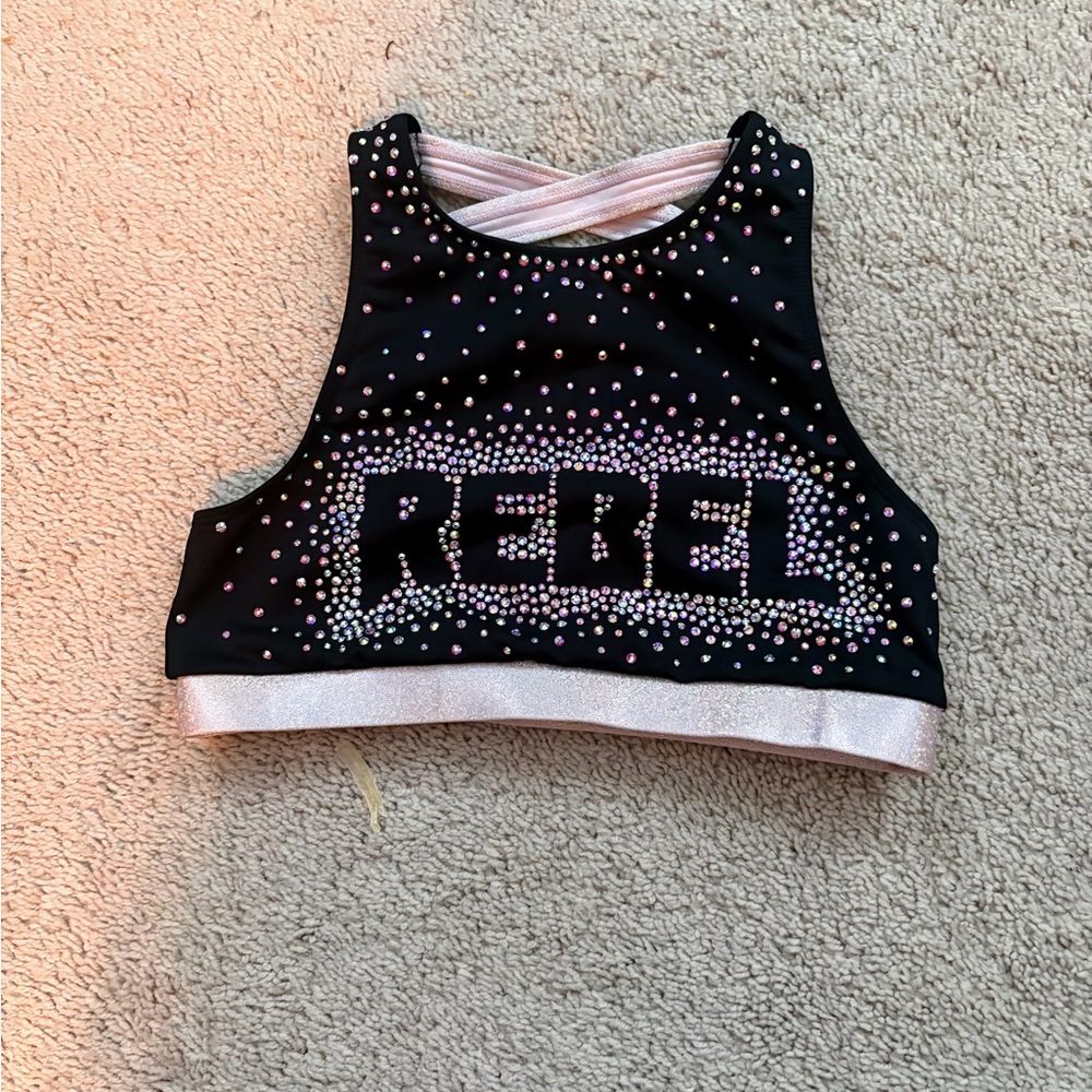 Rebel Black and Pink Rhinestone Top